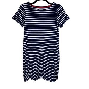 Joules Riviera Navy Striped‎ T Shirt Dress Women's 10 Coastal Nautical Preppy